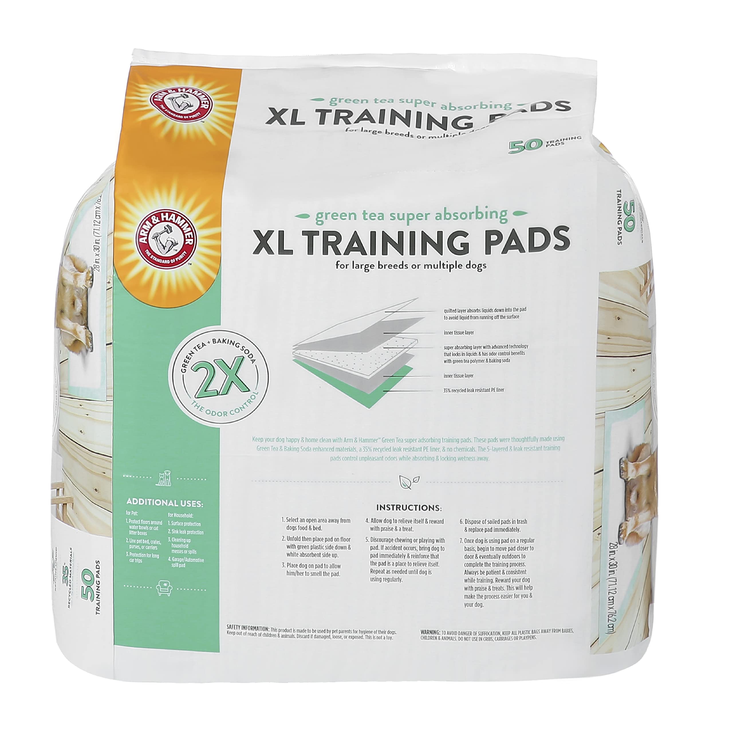 Foto 8 pulgar | Almohadillas De Entrenamiento Arm & Hammer Green Tea, 50 Unidades, Para Perros - Venta Internacional.