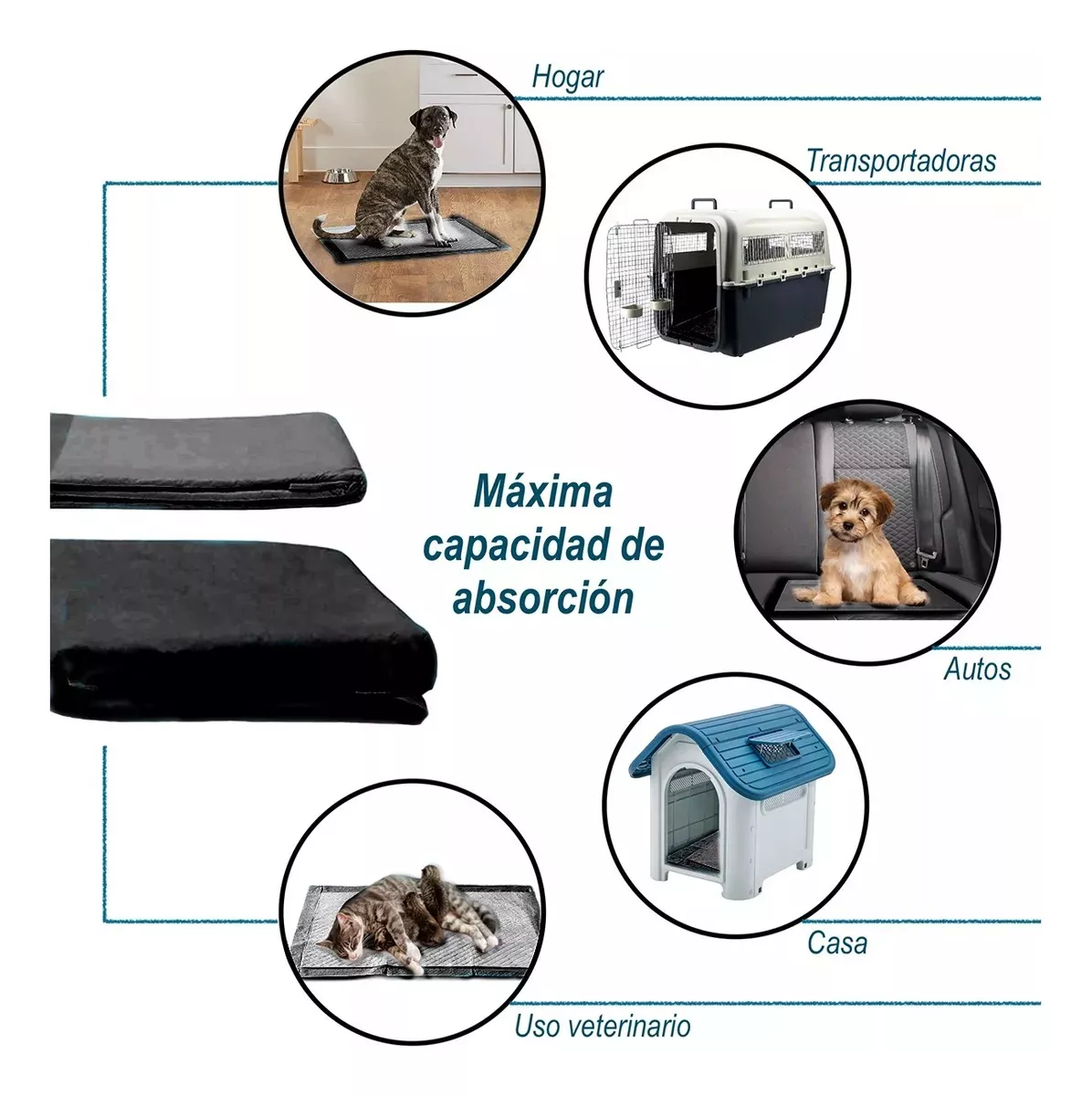 Foto 5 pulgar | 50 Pañales Tapete Entrenador Para Perro Absorbente 45x60cm Con Carbon Activado