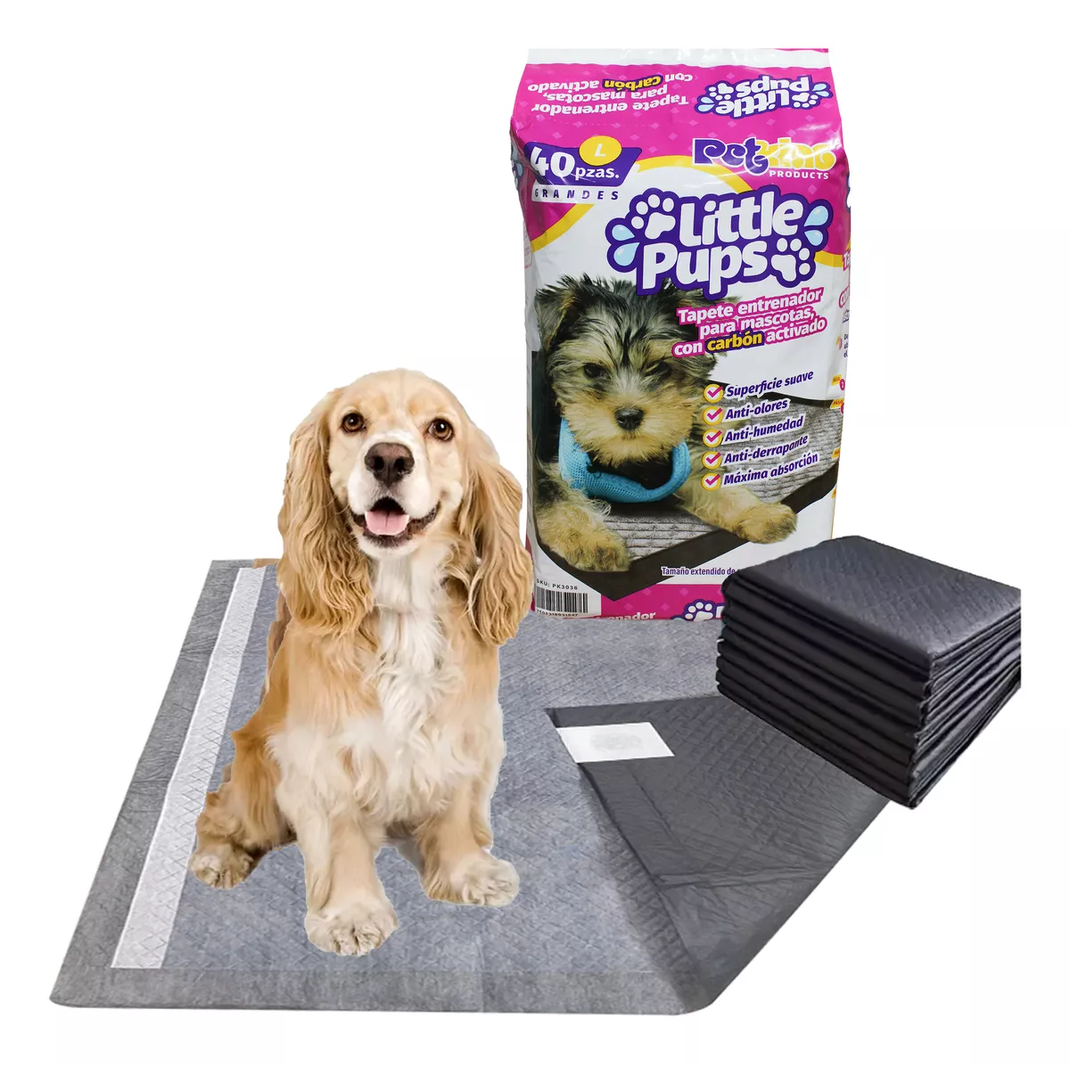 Foto 1 | Tapete Entrenador para Perro Absorbente 60 x 60 cm con Carbón Activado 40 Pañales