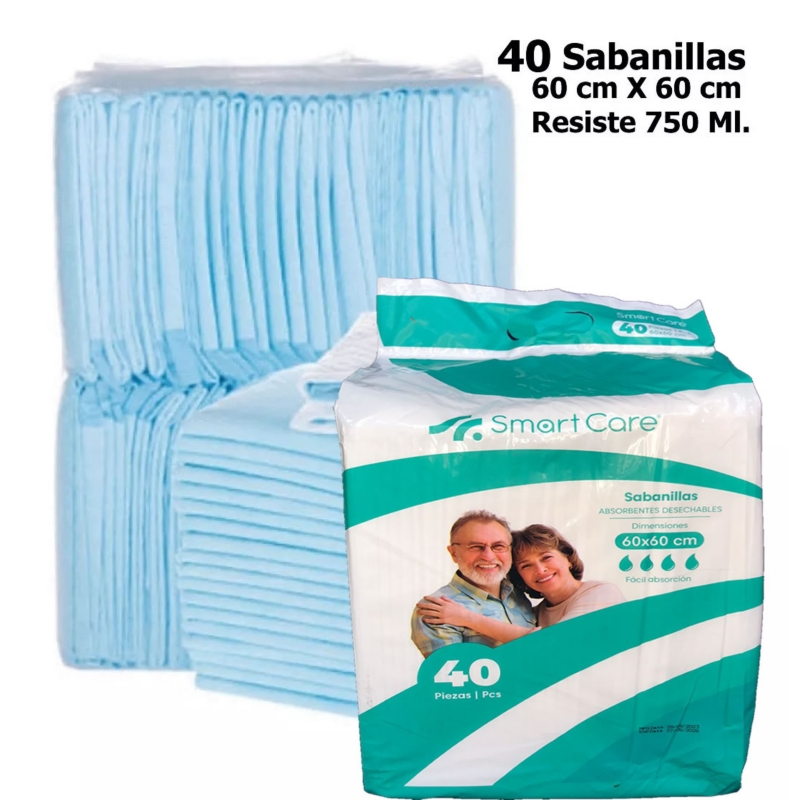Foto 2 pulgar | Protector De Cama Sabanilla, Muy Absorbente, 750 Ml, Blanco, Paquete De 40 - Venta Internacional.