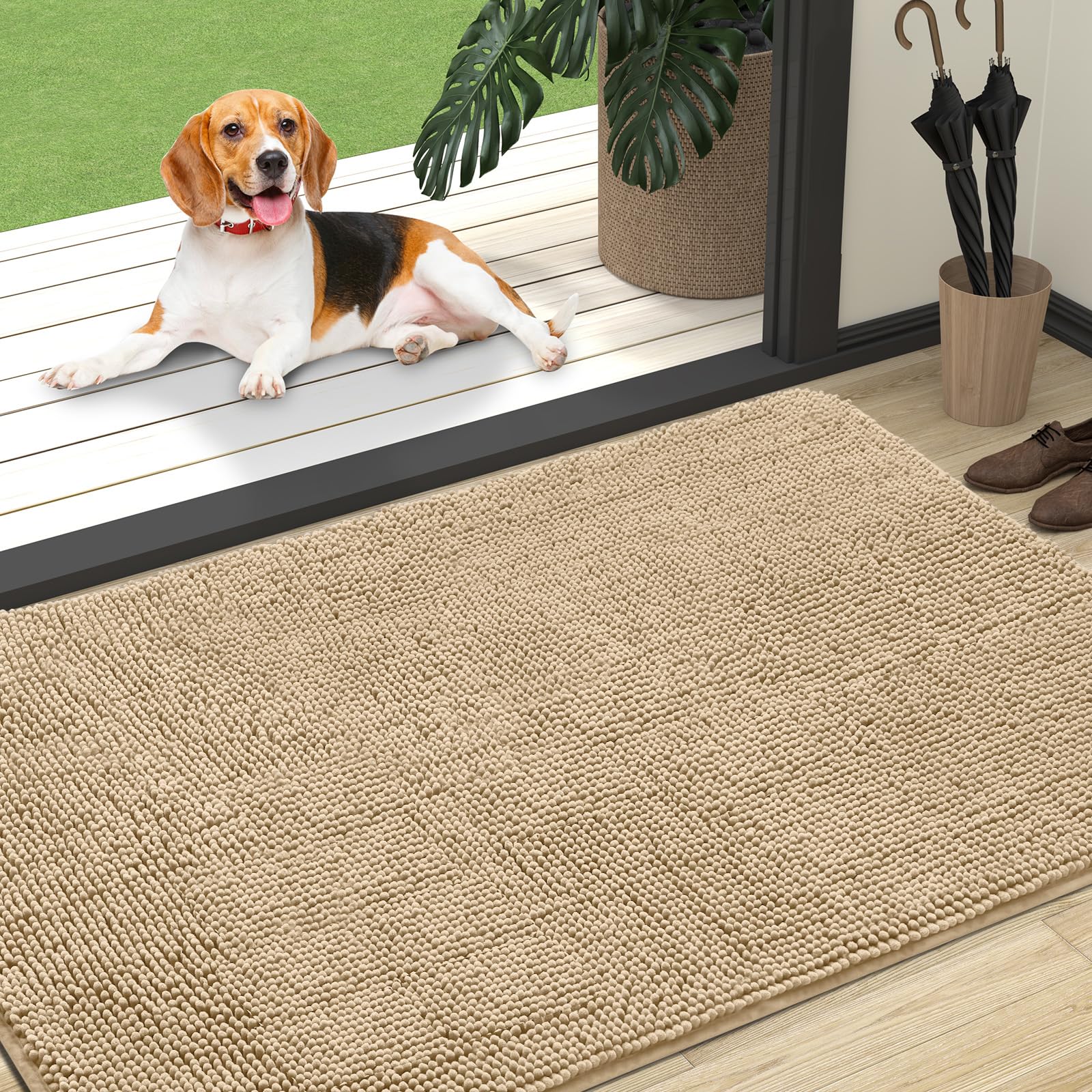 Felpudo Para Perros Olanly, Absorbente, Antideslizante, Lavable, 44 X 32 Cm, Color Beige - Venta Internacional.