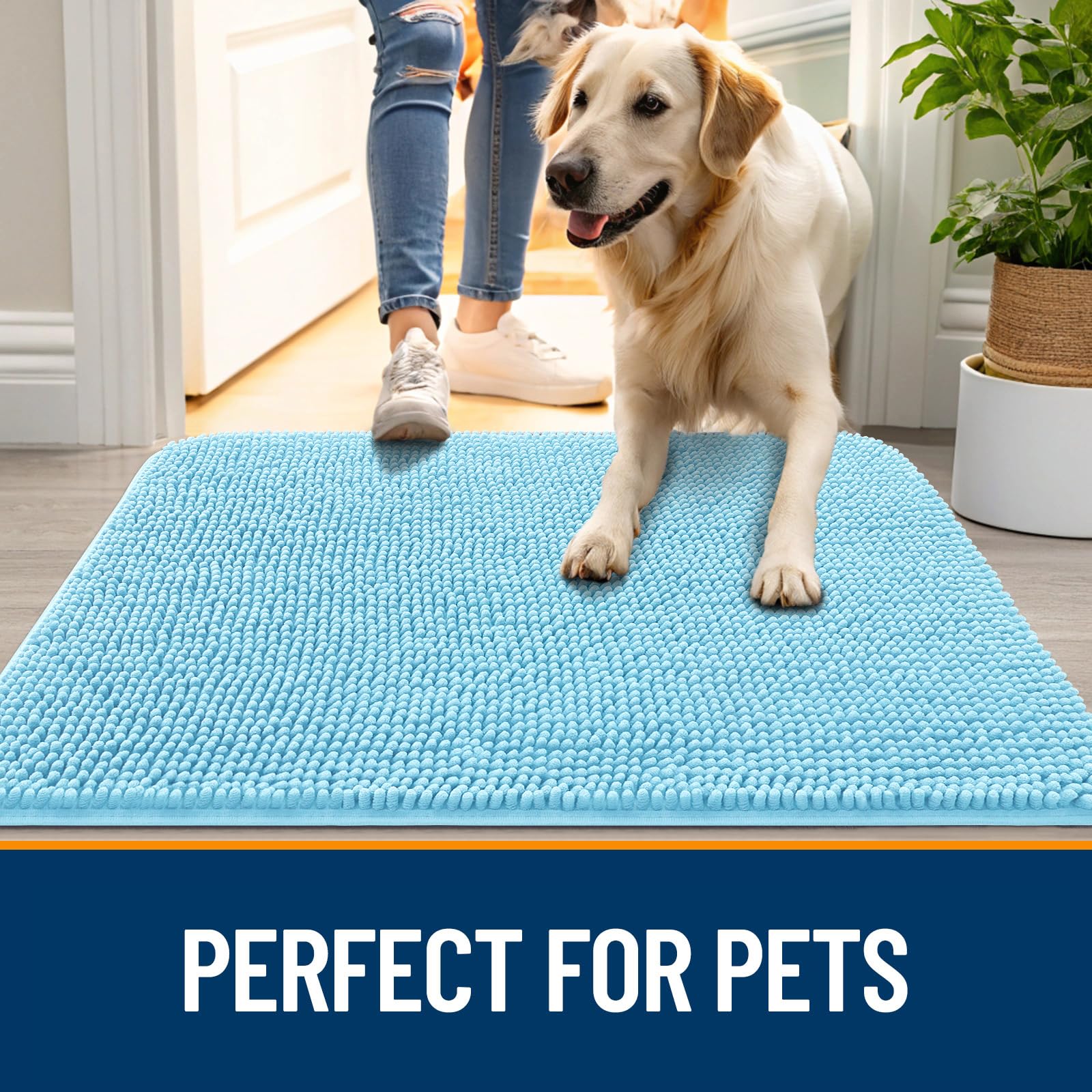 Foto 7 pulgar | Felpudo Para Perros Olanly, Absorbente, Antideslizante, Lavable, 44 X 24 Cm, Azul - Venta Internacional.