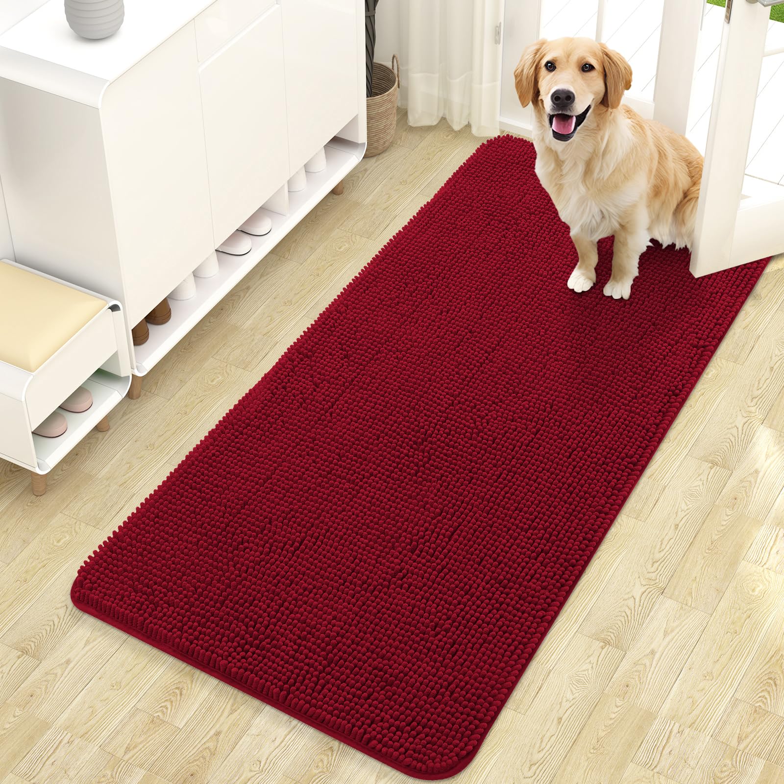 Foto 2 pulgar | Felpudo Para Perros Olanly, Absorbente, Antideslizante, Lavable, 44 X 24 Cm, Rojo - Venta Internacional.