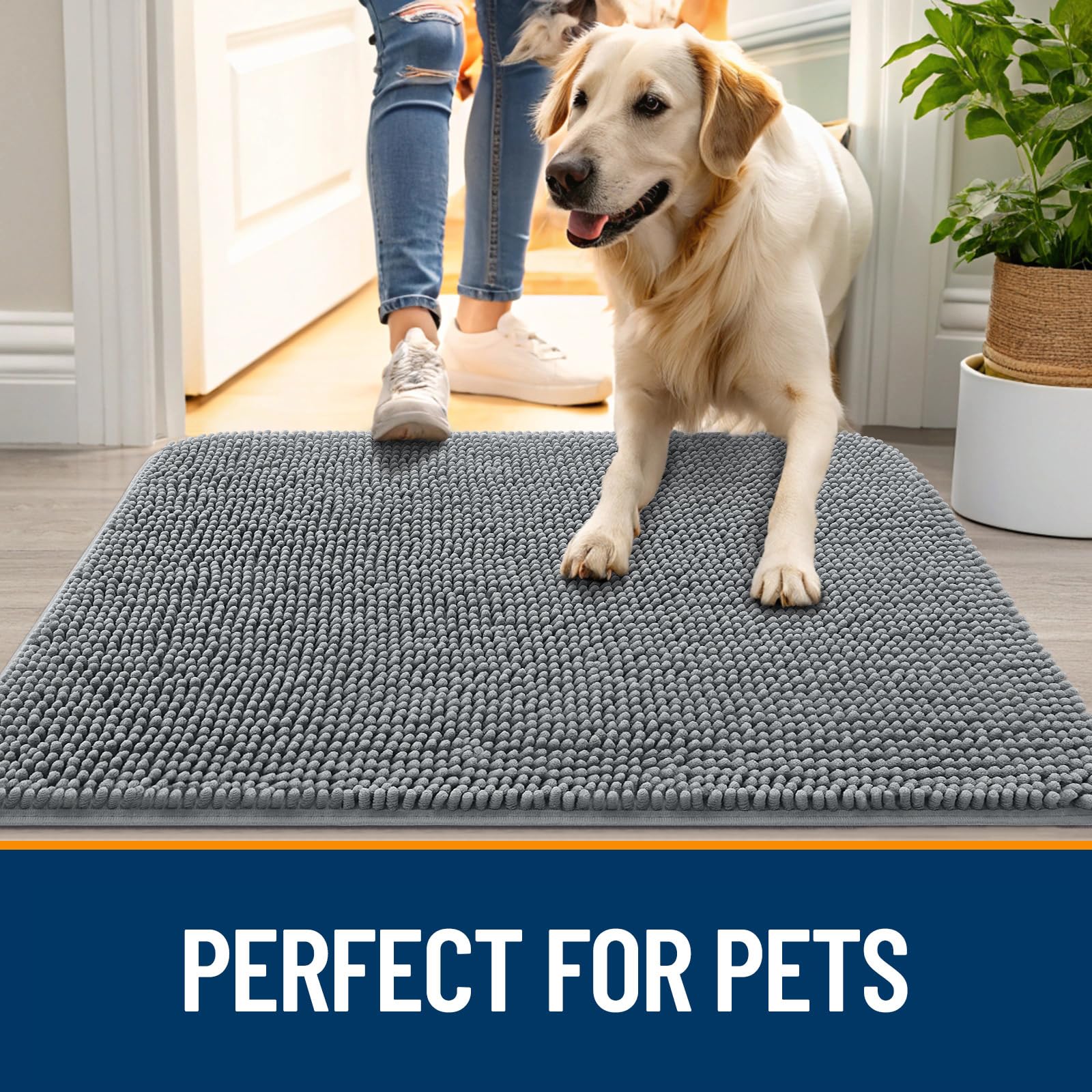 Foto 7 pulgar | Felpudo Para Perros Olanly, Absorbente, Antideslizante, Lavable, 100 X 60 Cm, Color Gris - Venta Internacional.