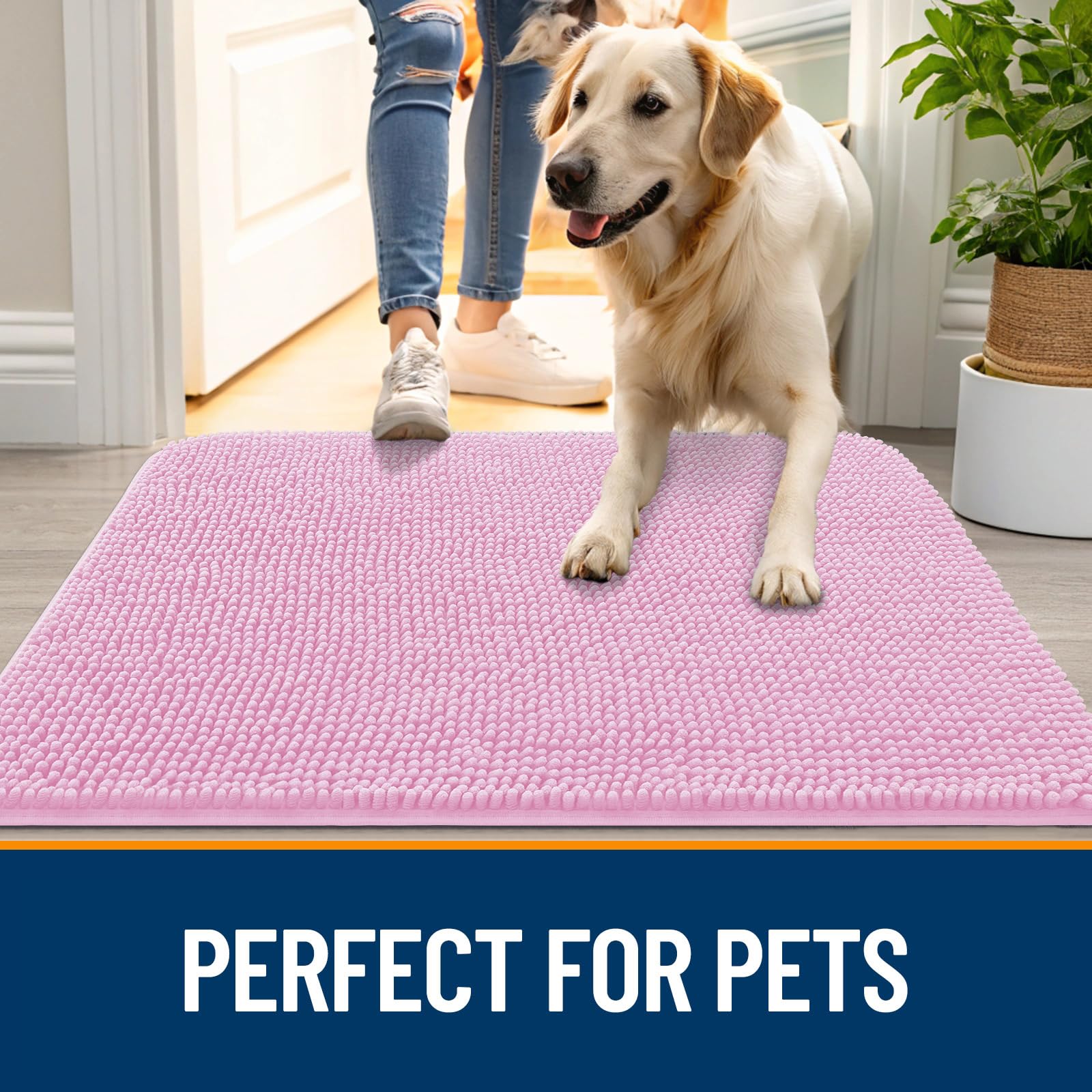 Foto 7 pulgar | Felpudo Para Perros Olanly, Absorbente, Antideslizante, Lavable, 120 X 50 Cm, Rosa - Venta Internacional.