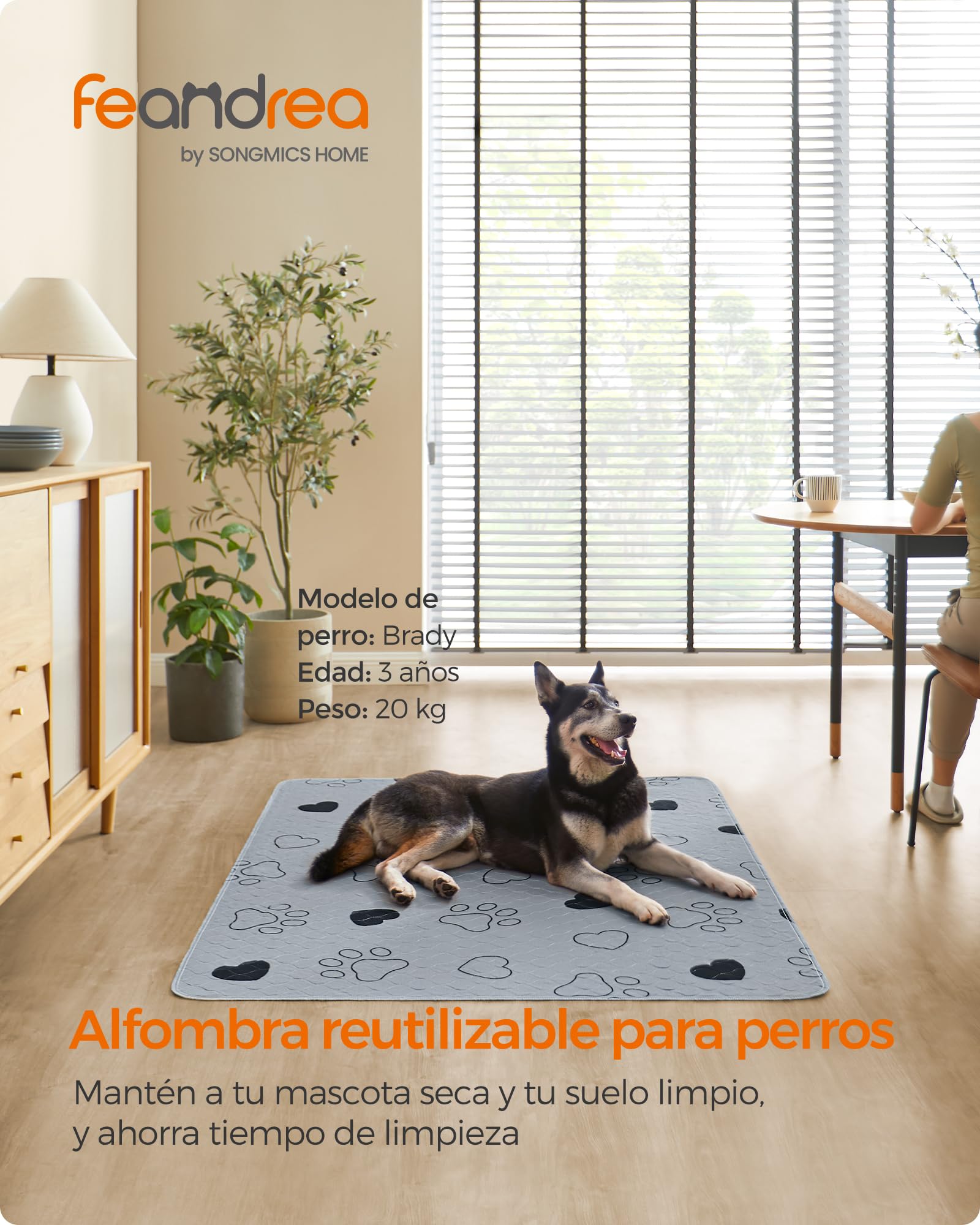 Foto 3 pulgar | Alfombrillas Lavables Para Perros Feandrea Mptd048g01, 152 X 122 Cm, Gris, 2 Unidades