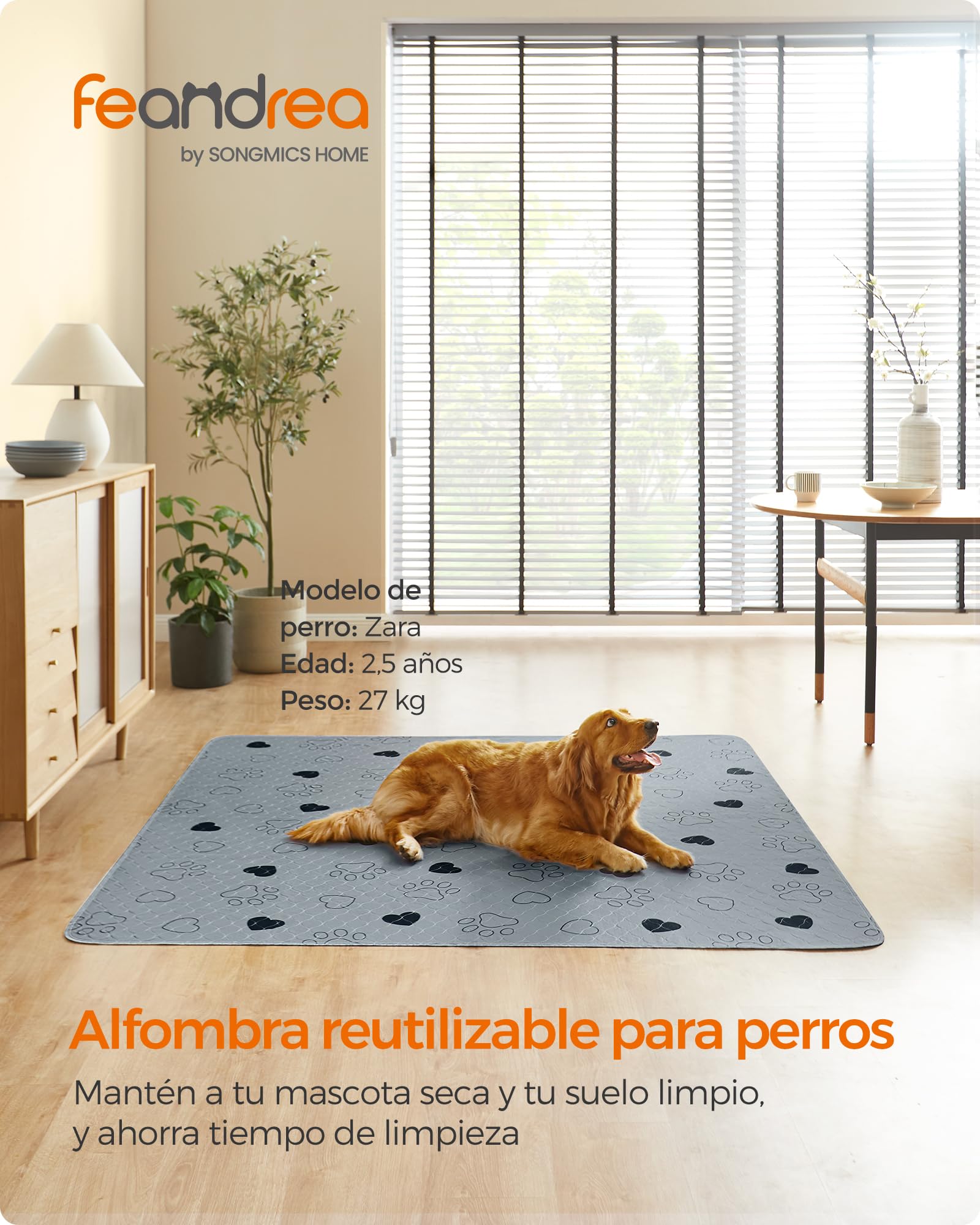 Foto 3 pulgar | Alfombrillas Lavables Para Perros Feandrea, Reutilizables, Absorbentes, 183 X 183 Cm, Color Gris