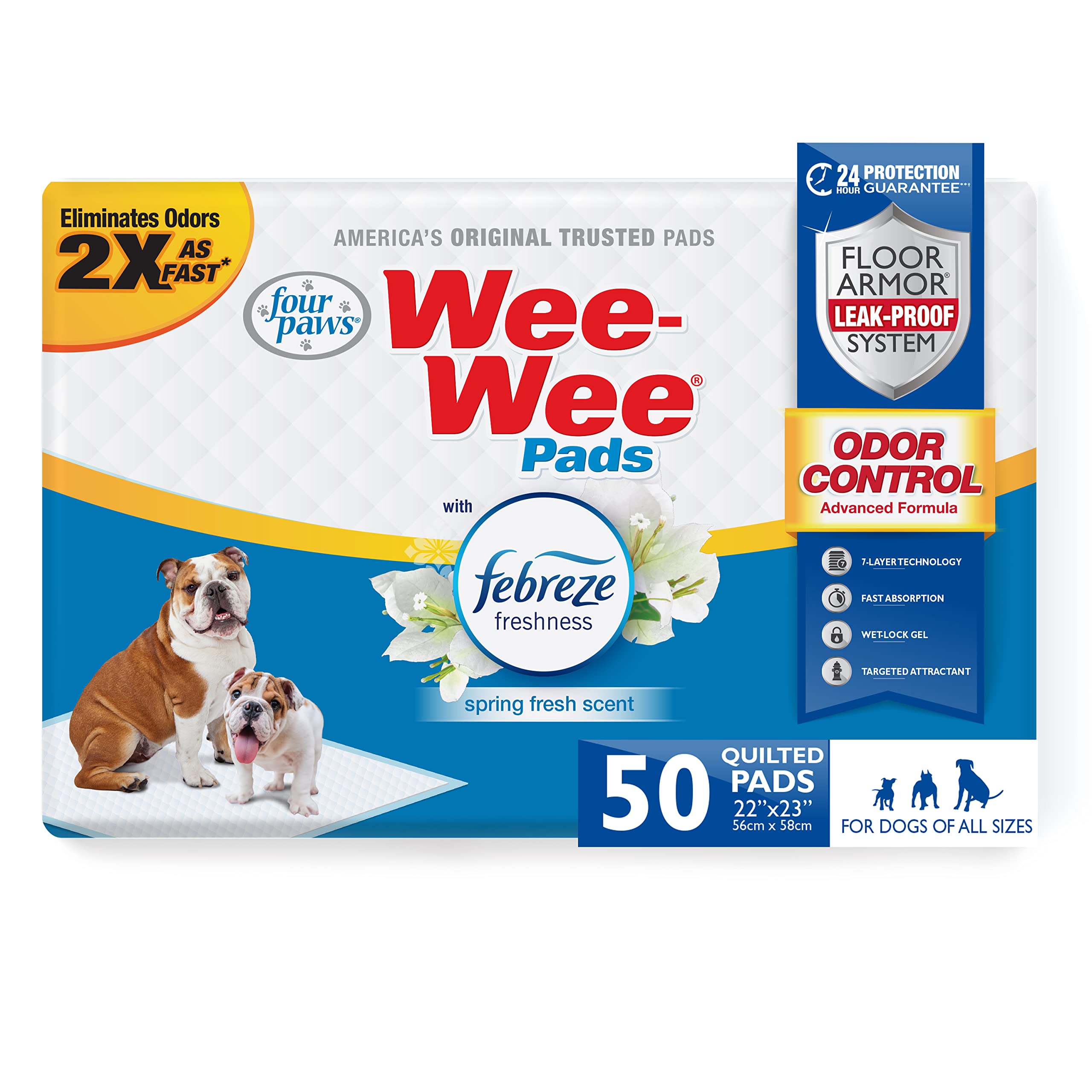Foto 2 pulgar | Pee Pads Four Paws Wee-wee, Antiolores, Para Perros, 22 X 23 Cm, 50 Unidades - Venta Internacional.