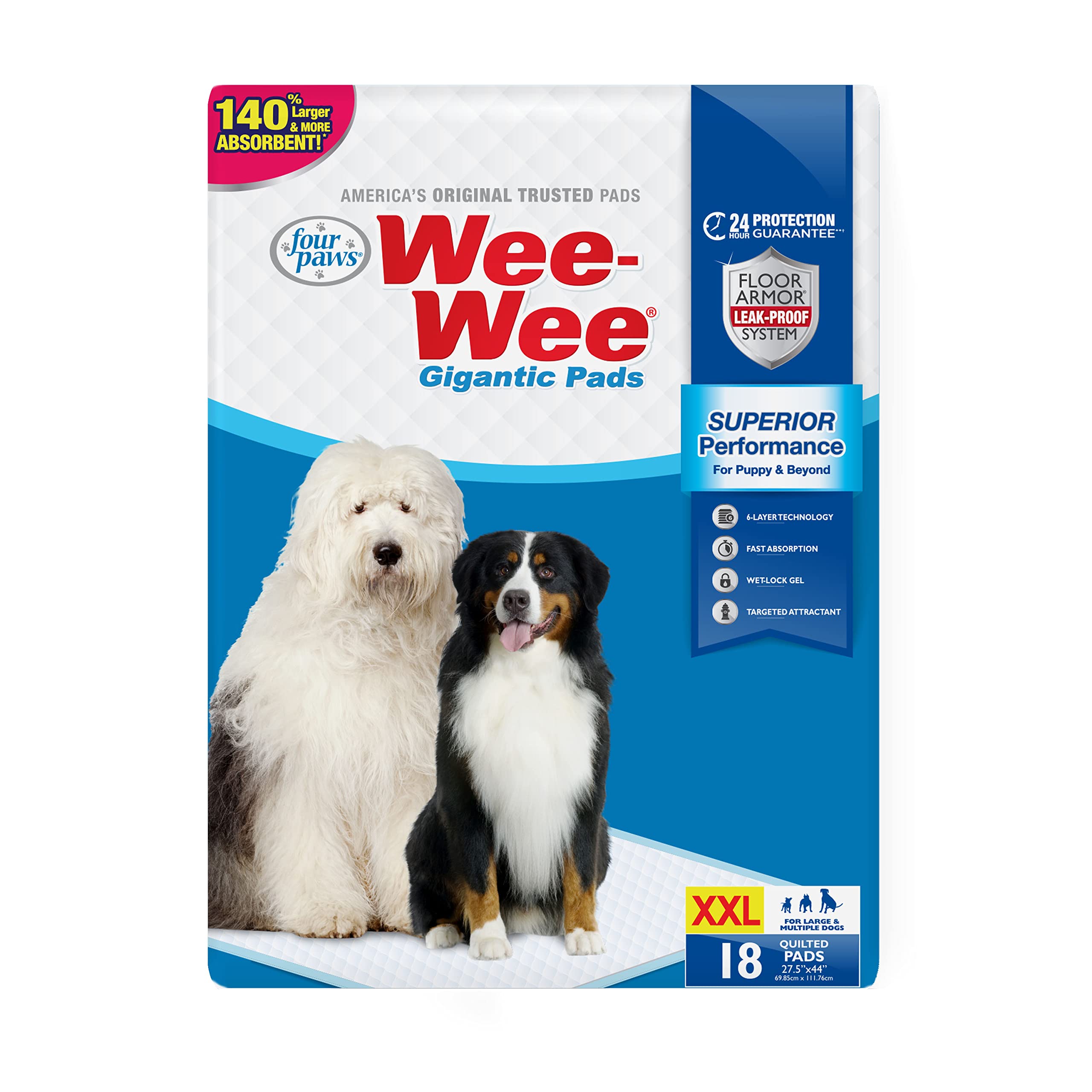 Foto 2 pulgar | Pee Pads Four Paws Wee-wee Superior Performance Xl Dogs X18 - Venta Internacional.