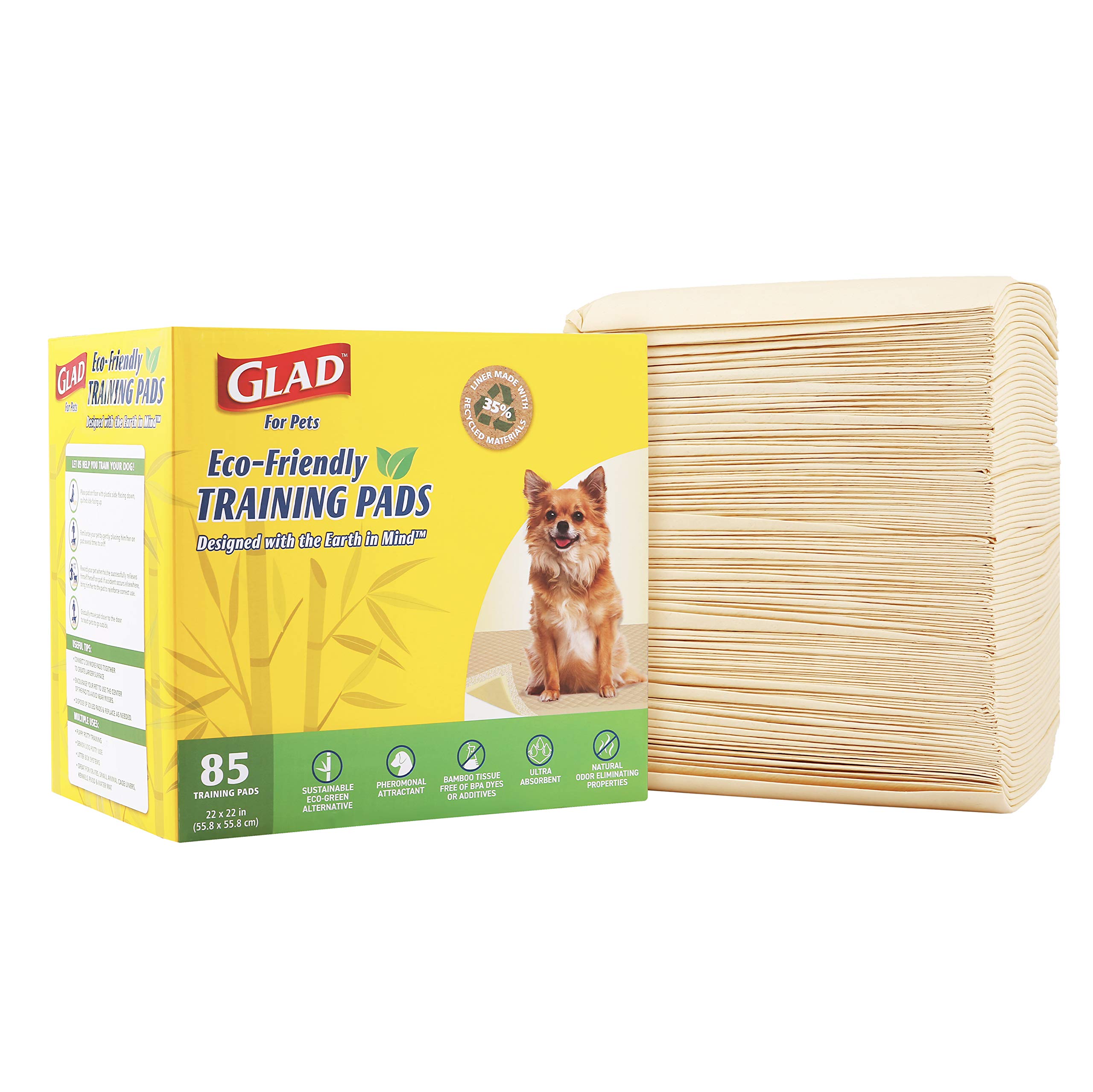 Foto 2 pulgar | Almohadillas De Entrenamiento Glad For Pets Earth Friendly Bamboo 85 Unidades - Venta Internacional.