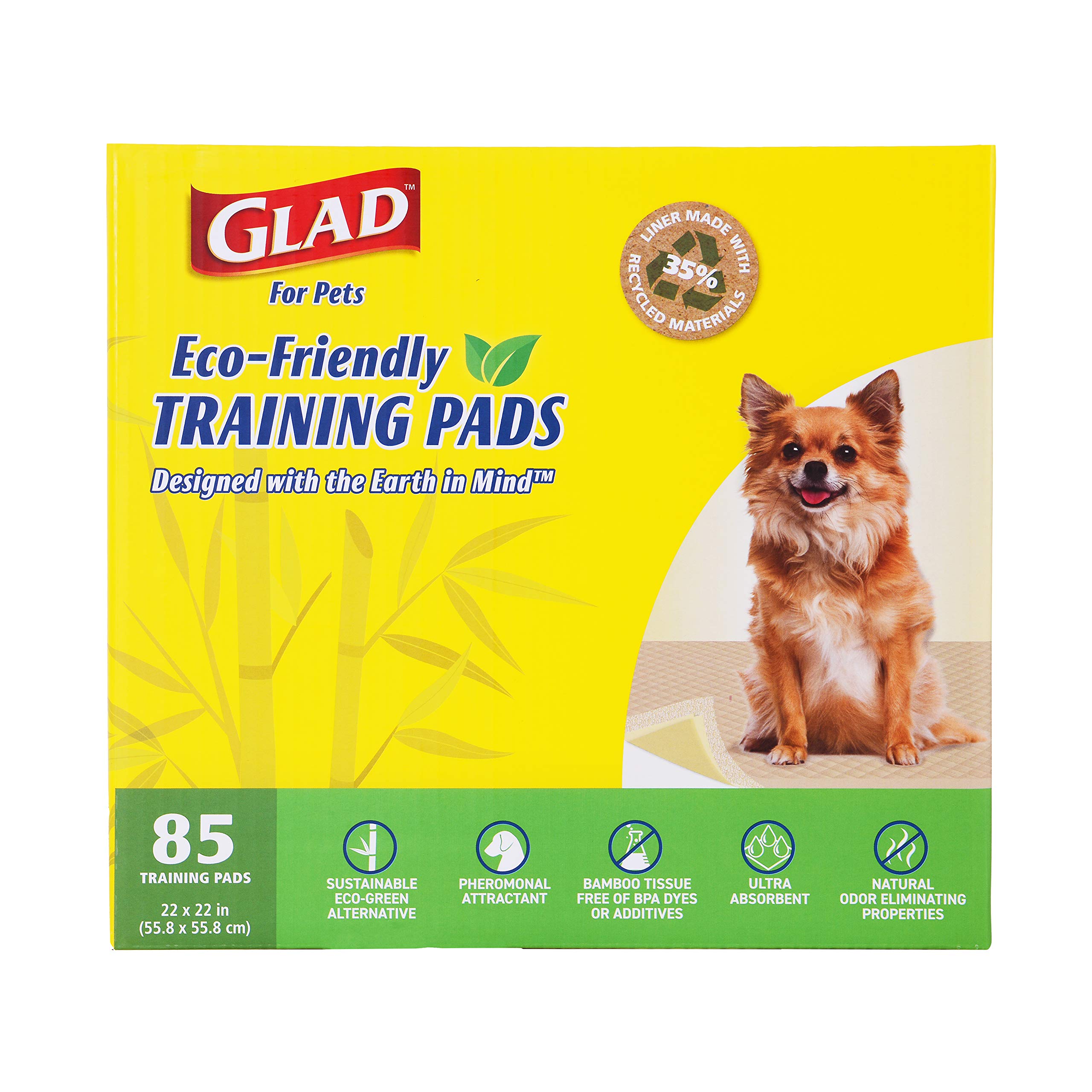 Foto 3 pulgar | Almohadillas De Entrenamiento Glad For Pets Earth Friendly Bamboo 85 Unidades - Venta Internacional.