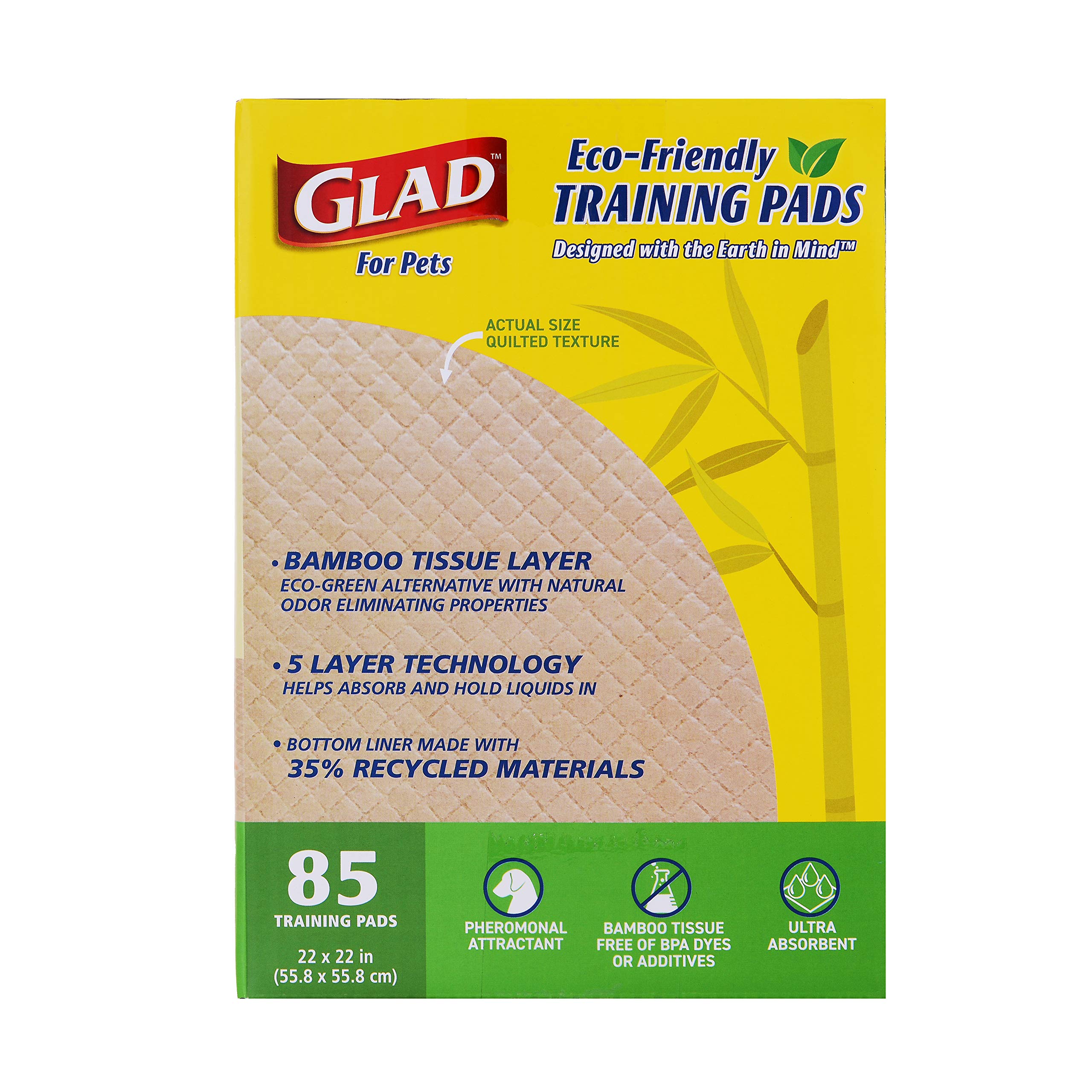 Foto 5 pulgar | Almohadillas De Entrenamiento Glad For Pets Earth Friendly Bamboo 85 Unidades - Venta Internacional.