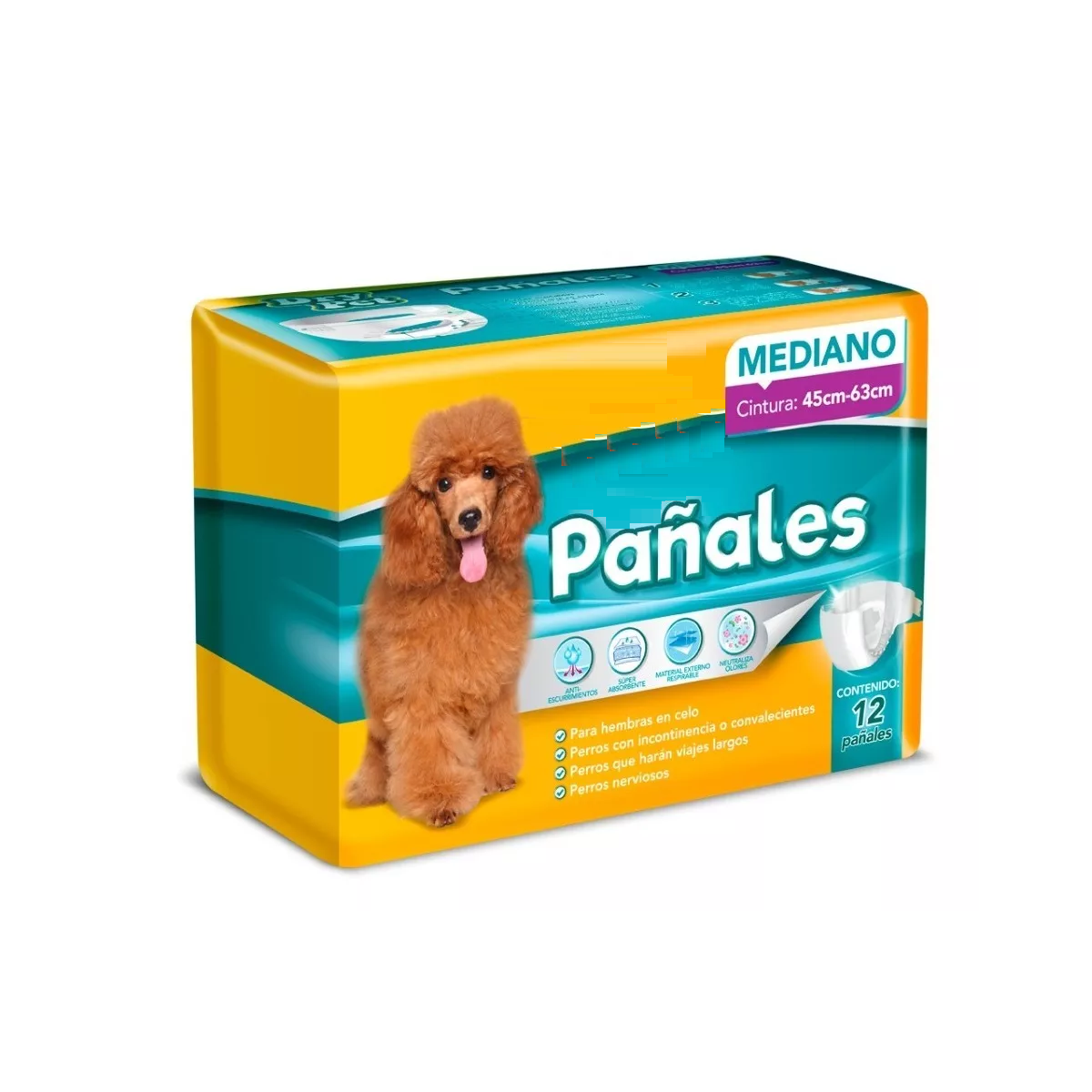 Paquete Pañales para Perro Mediano con 12 Piezas Eo Safe Imports Esi-7915 Multicolor