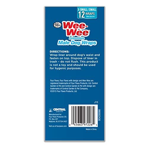 Foto 7 pulgar | Envolturas Desechables Para Perros Machos Con Cuatro Patas Wee-wee, Talla X/small - Venta Internacional.