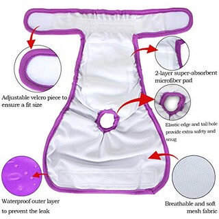 Foto 4 | Pañales Para Perros Teamoy, Lavables, Reutilizables, Superabsorbentes, Xs (4 Unidades) - Venta Internacional.