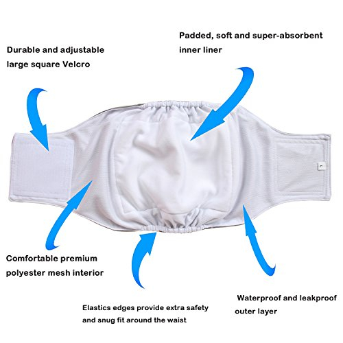 Foto 3 pulgar | Pañales Wrap Teamoy Reutilizables Para Perros Machos, Lavables, Paquete De 3 - Venta Internacional.