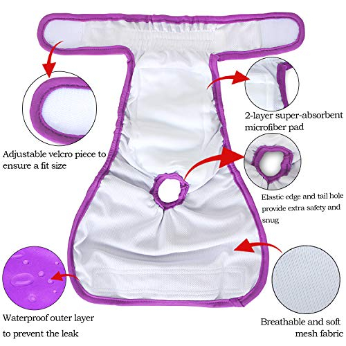 Foto 5 pulgar | Pañales Para Perros Teamoy Lavables Y Reutilizables Para Perras (4 Unidades) - Venta Internacional.