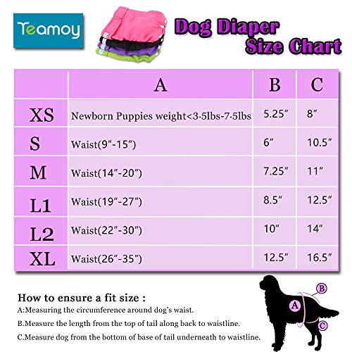 Foto 6 pulgar | Pañales Para Perros Teamoy Lavables Y Reutilizables Para Perras (4 Unidades) - Venta Internacional.