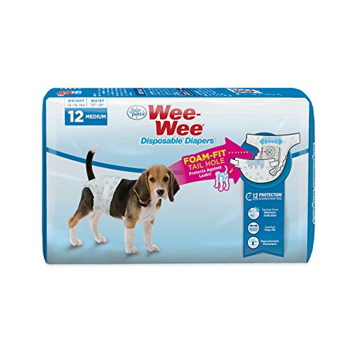 Pañales Desechables Para Perros Four Paws Wee-wee, 12 Unidades, Medianos - Venta Internacional.