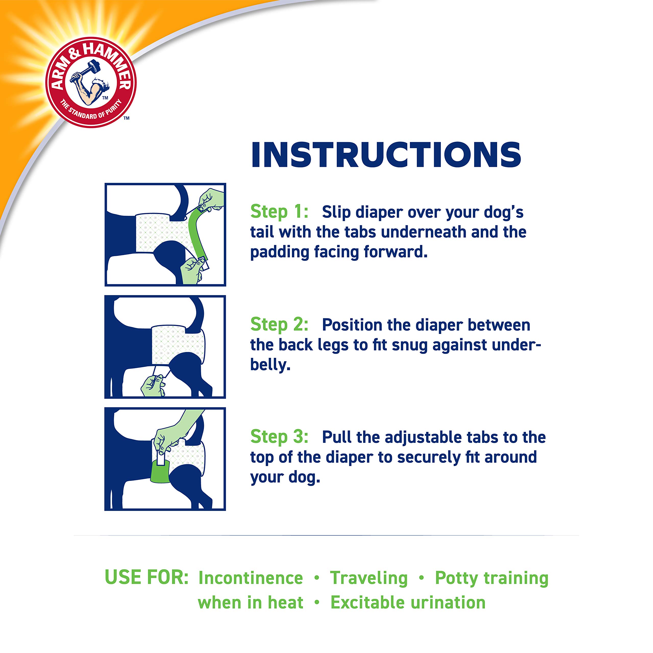 Foto 7 pulgar | Pañales Desechables Para Perros Hembras Arm & Hammer, 12 Unidades - Venta Internacional.