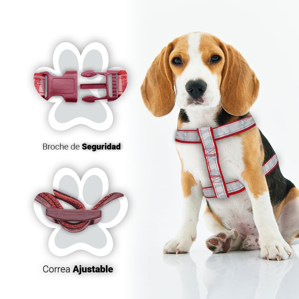 Foto 2 | Pechera para Mascotas con Antirreflejante color  Rojo Ergonómico Talla Mediana de Alta Resistencia