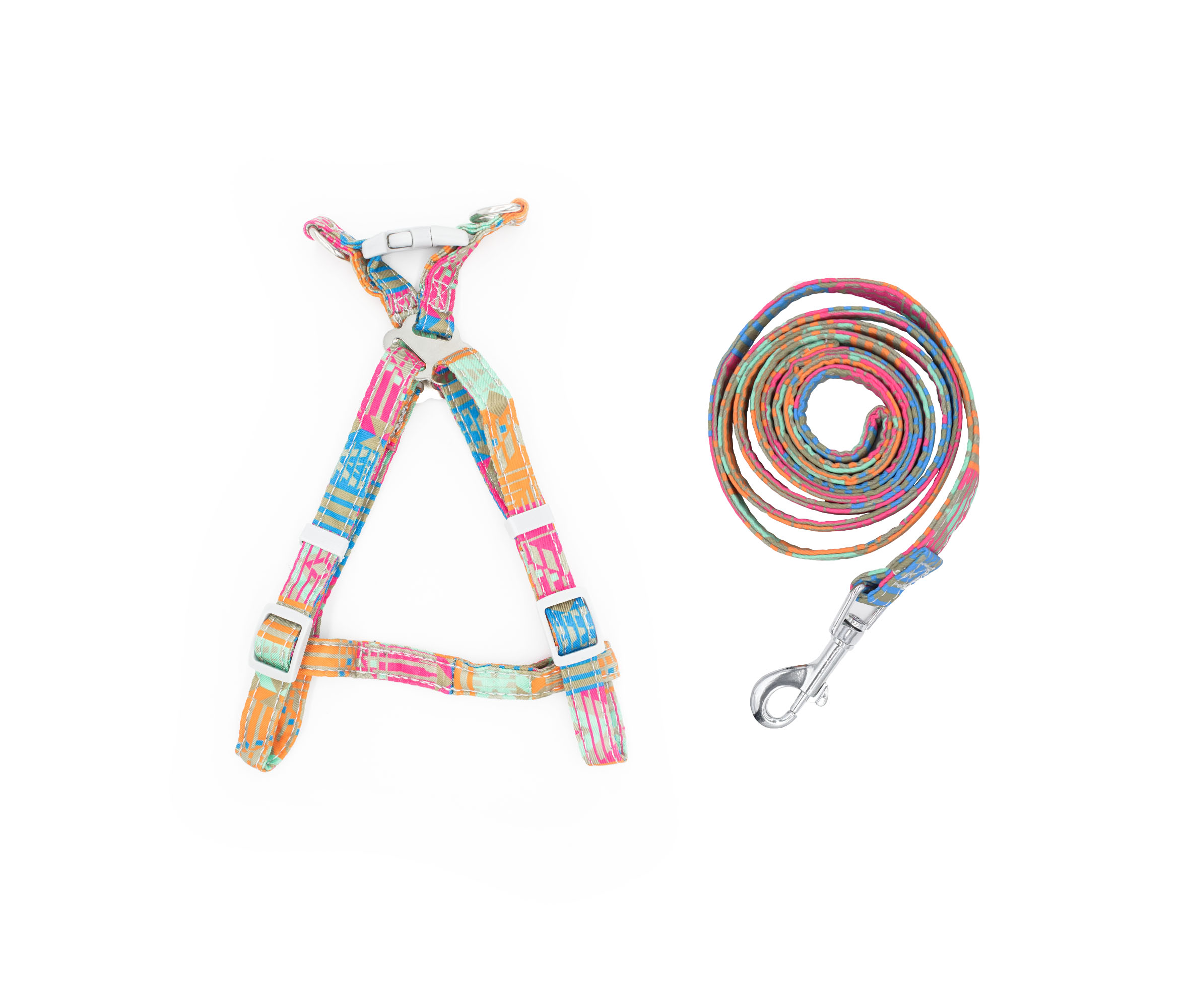 Foto 1 | Arnés Reflector con Correa Diseño de Rayas Chico para Mascotas Pet's Life PP60 Multicolor Mediano