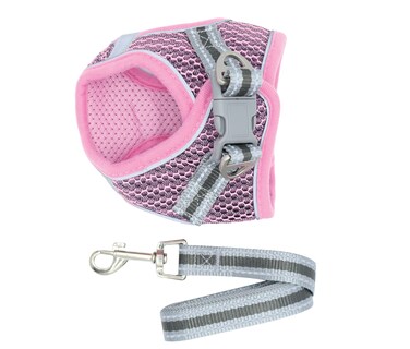 Foto 3 | Arnés de Maya Reflejante más Correa para Mascotas Pet's Life PP85 color Rosa Mediano