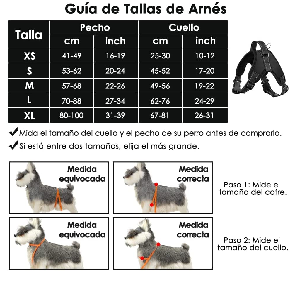 Foto 4 pulgar | Arnés para Perro Talla M Antideslizante Negro