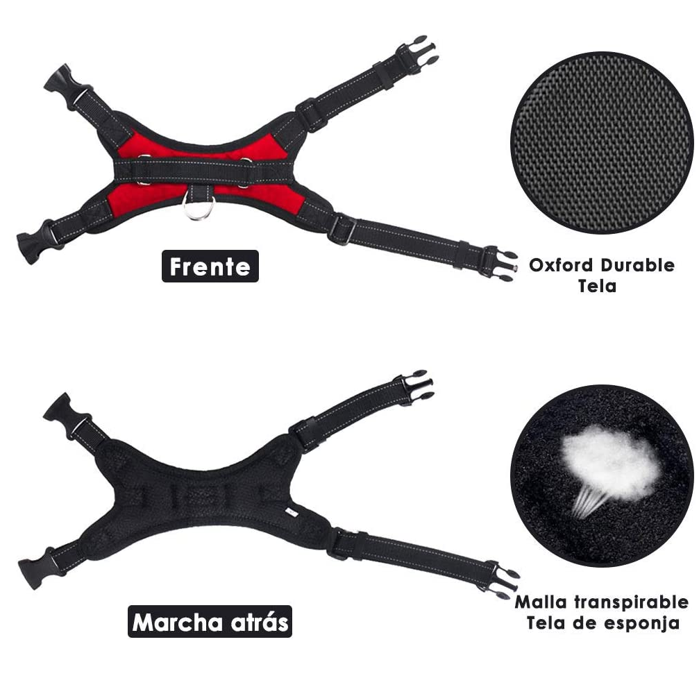 Foto 4 pulgar | Arnés para Perro Talla Xl Antideslizante Negro con Rojo