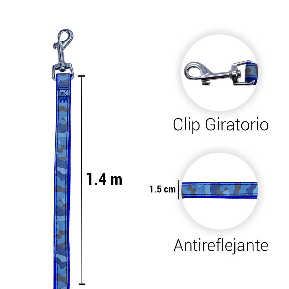 Foto 4 pulgar | Kit para Mascotas Accesorios de Paseo color Azul más Plato Aluminio Resistente