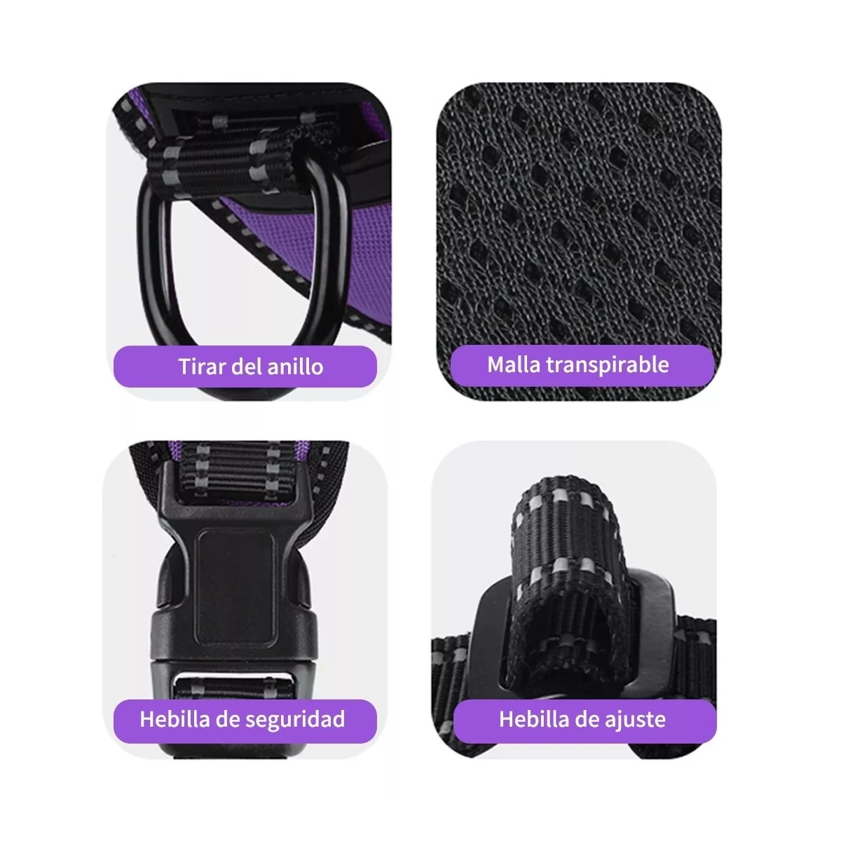 Foto 4 pulgar | Pechera para Perro Regulable Con Bandas Reflectivas Eo Safe Imports Esi-7939 color Púrpura