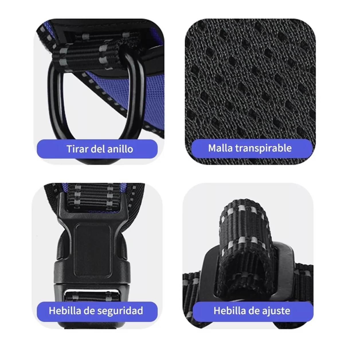 Foto 4 pulgar | Pechera Arnés Regulable Con Bandas Reflectivas M  Eo Safe Imports Esi-11559 Azul para Perro