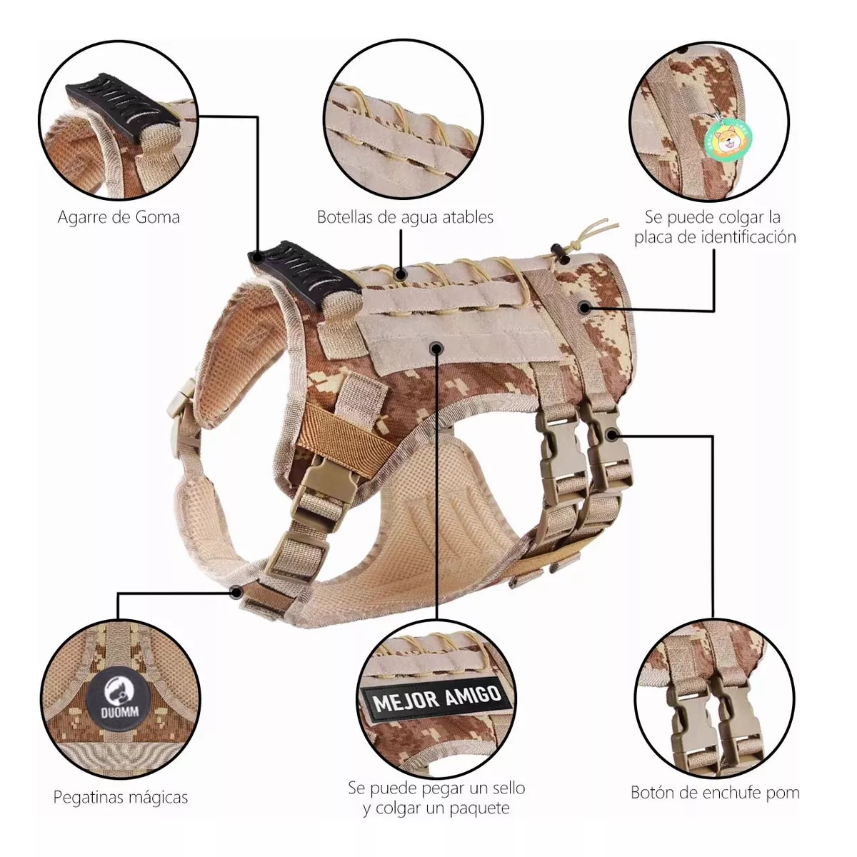 Foto 4 pulgar | Pechera Arnés de Seguridad para Perro Camuflaje G Eo Safe Imports Esi-11568 Marrón