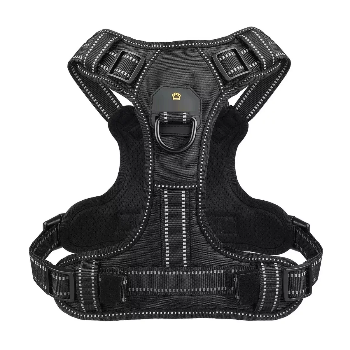 Pechera Arnés para Perro Regulable con Bandas Reflectivas Xl Eo Safe Imports Esi-11563 Negra