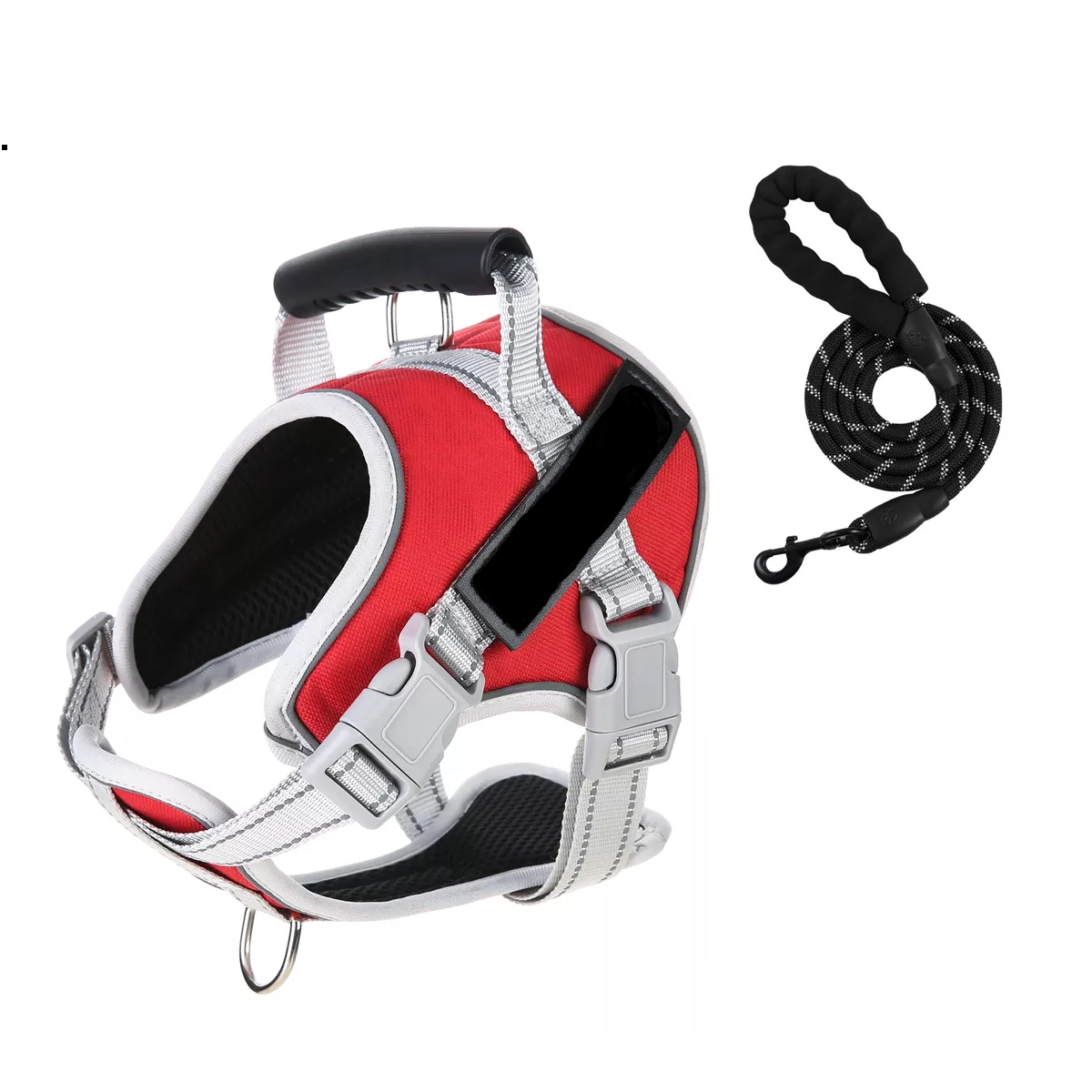 Pechera  Para Perro Arnes Chaleco Reflectante Con Correas Eo Safe Imports Esi-12195 Rojo
