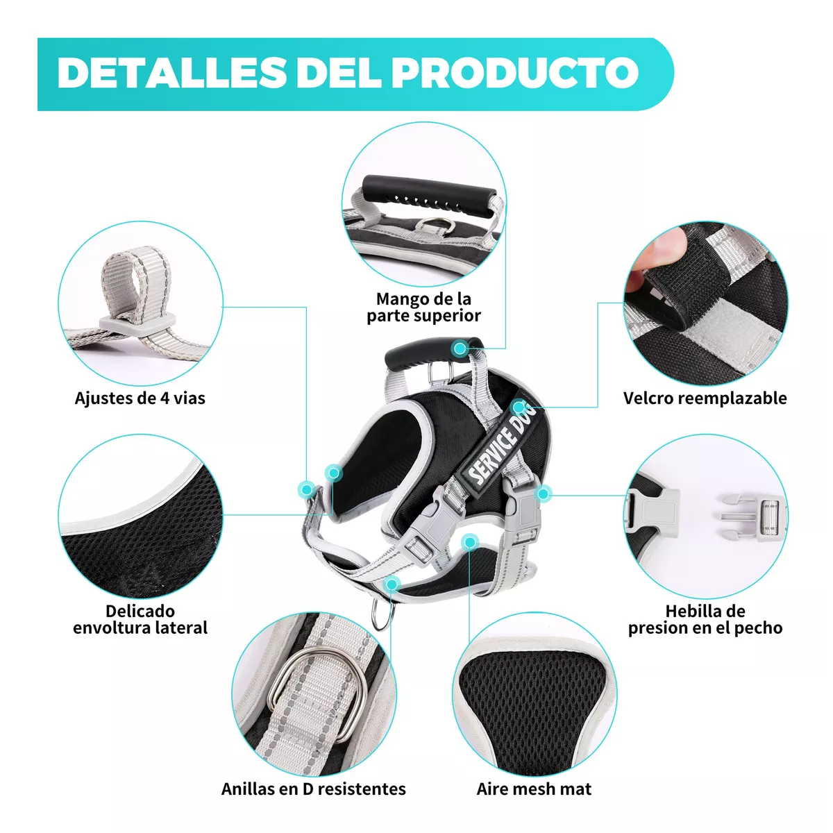Foto 2 | Pechera  Para Perro Arnes Chaleco Reflectante Con Correas Eo Safe Imports Esi-12192 Multicolor