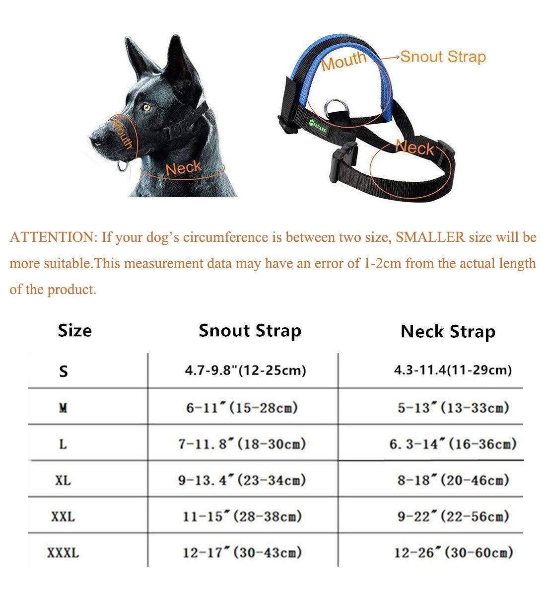 Foto 7 pulgar | Bozal Lepark De Nailon Para Perros Pequeños, Medianos, Grandes Y Extragrandes - Venta Internacional.