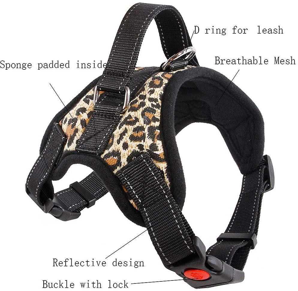 Foto 3 pulgar | Chaleco Acolchado Para Perros Con Correa En El Pecho Con Estampado De Leopardo Ajustable - Venta Internacional.