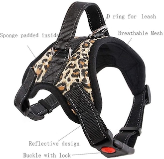 Foto 2 | Chaleco Acolchado Para Perros Con Correa En El Pecho Con Estampado De Leopardo Ajustable - Venta Internacional.