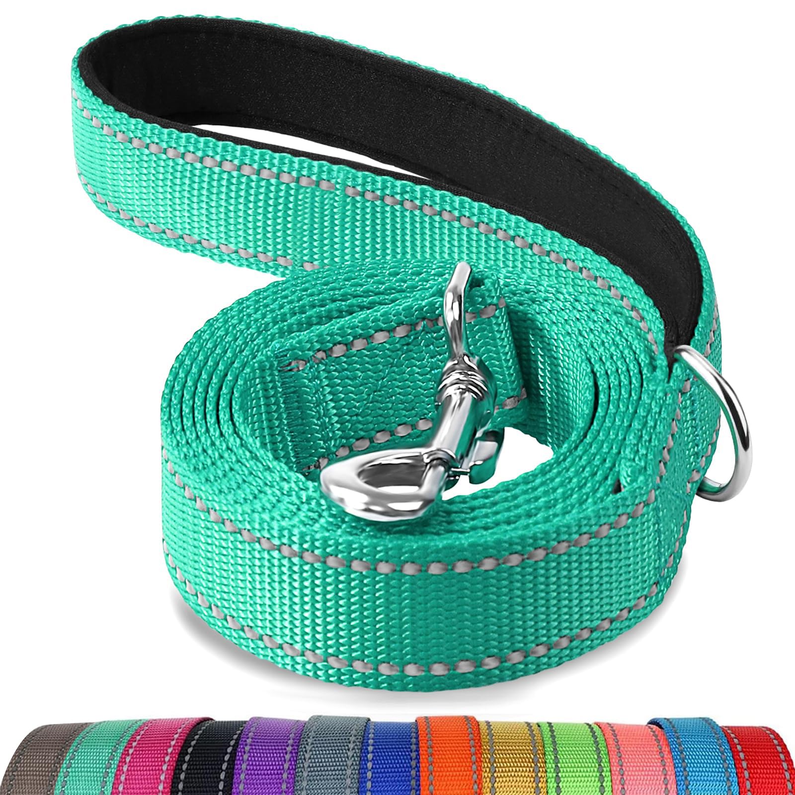 Foto 2 pulgar | Correa Para Perros Joytale De Doble Cara, Nailon Reflectante, Color Verde Azulado, 6 Pies - Venta Internacional.