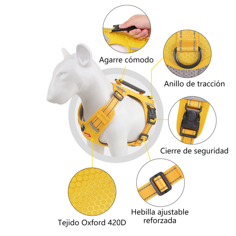 Foto 5 | Arnés Para Perros Con Acolchado De Seguridad Ajustable Reflectante Xs-xl - Venta Internacional.