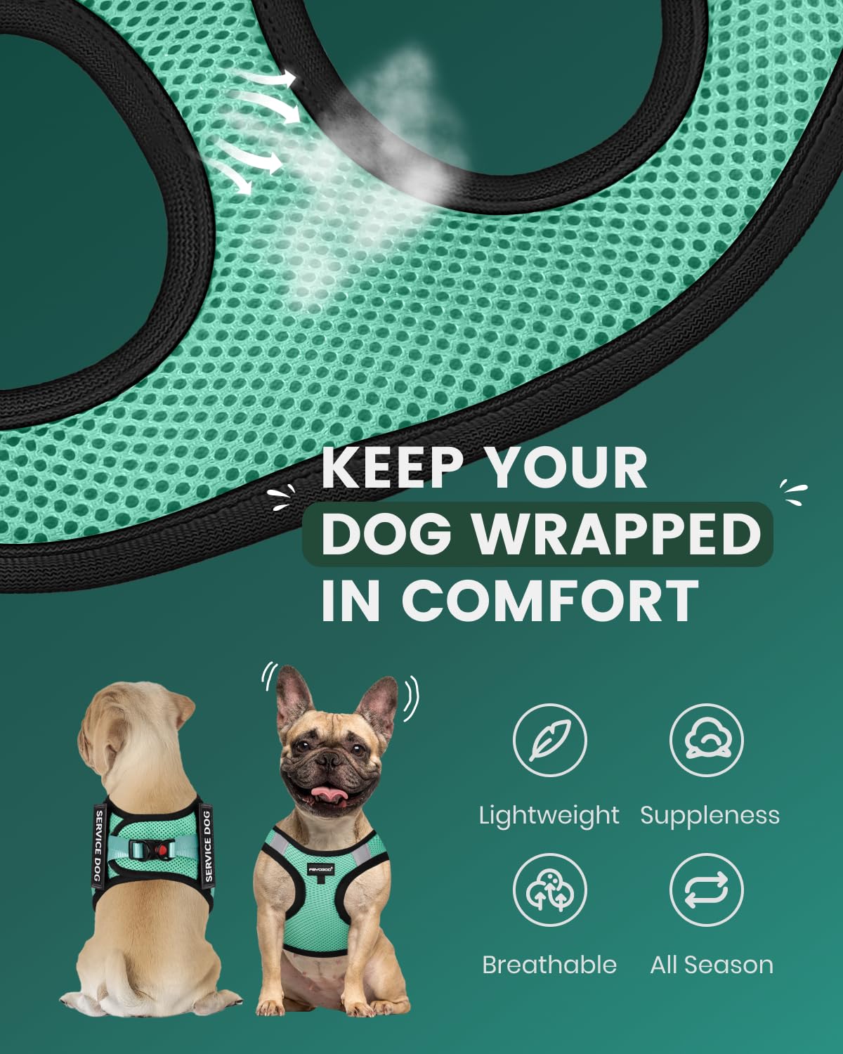 Foto 3 pulgar | Arnés Ligero Para Perros De Servicio Fayogoo Para Perros Pequeños - Venta Internacional.