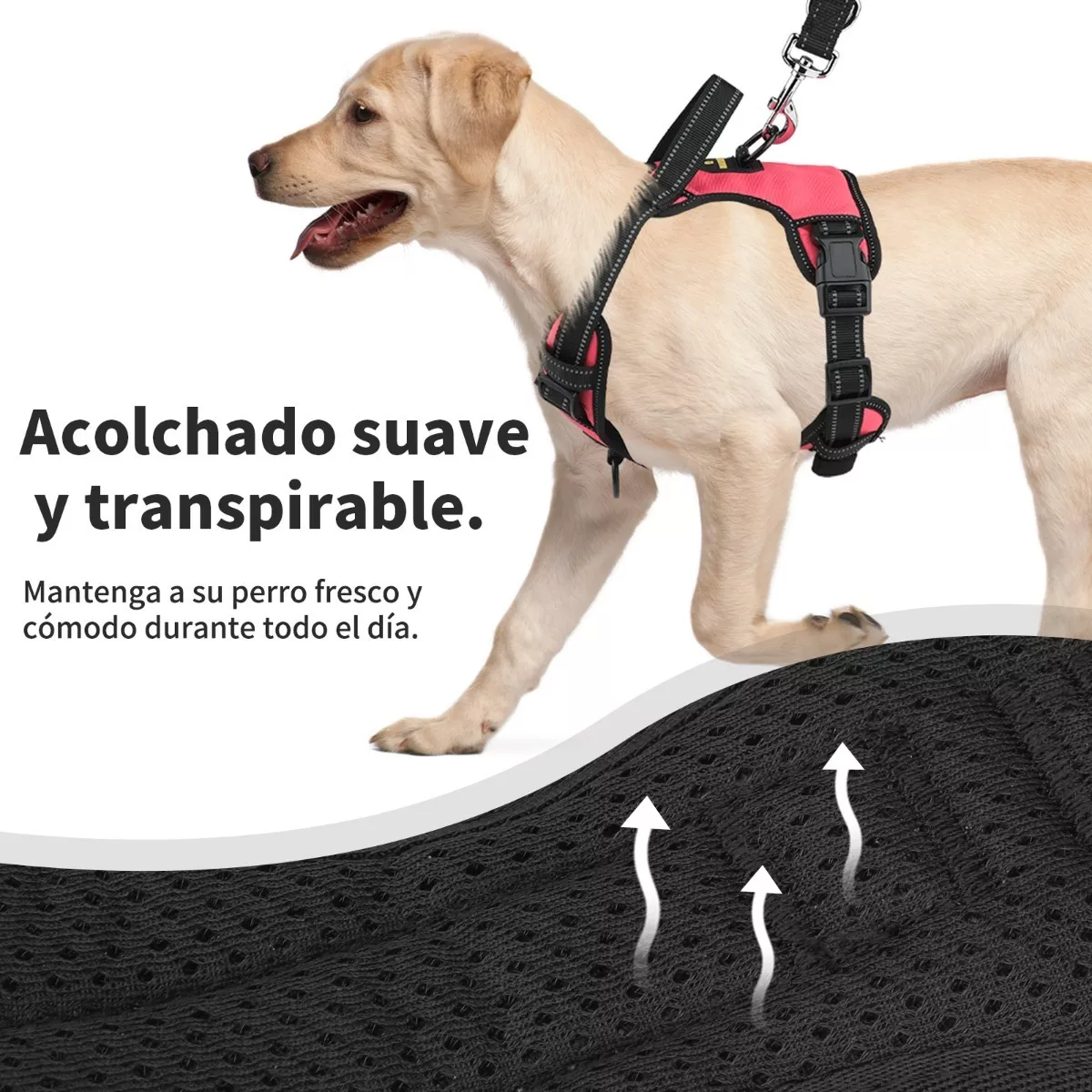 Foto 3 pulgar | Pechera Arnés Para Perro Regulable Con Bandas Reflectivas Xl Eo Safe Imports Esi-11564-1 Rosa