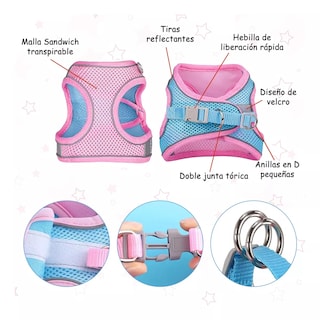 Foto 2 | Par De Pechera Arnés Para Mascotas Talla M Eo Safe Imports Esi-17805-1 Multicolor