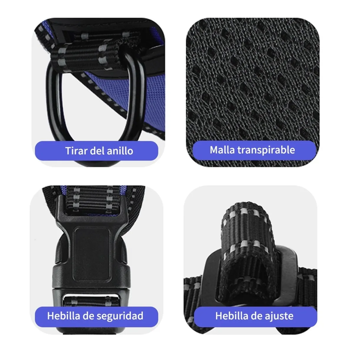 Foto 3 pulgar | Pechera Arnés Para Perro Regulable Con Bandas Reflectivas Ch Eo Safe Imports Esi-11558-1 Azul