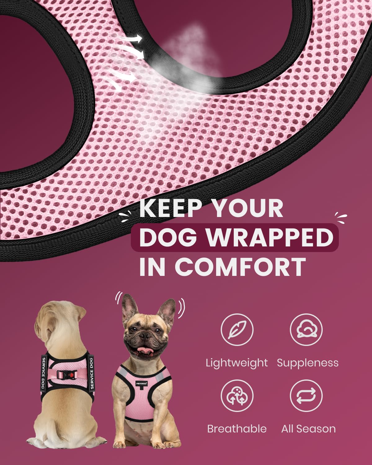 Foto 3 pulgar | Chaleco Fayogoo Para Perros De Servicio, Ligero, Para Razas Pequeñas, Con Parches - Venta Internacional.