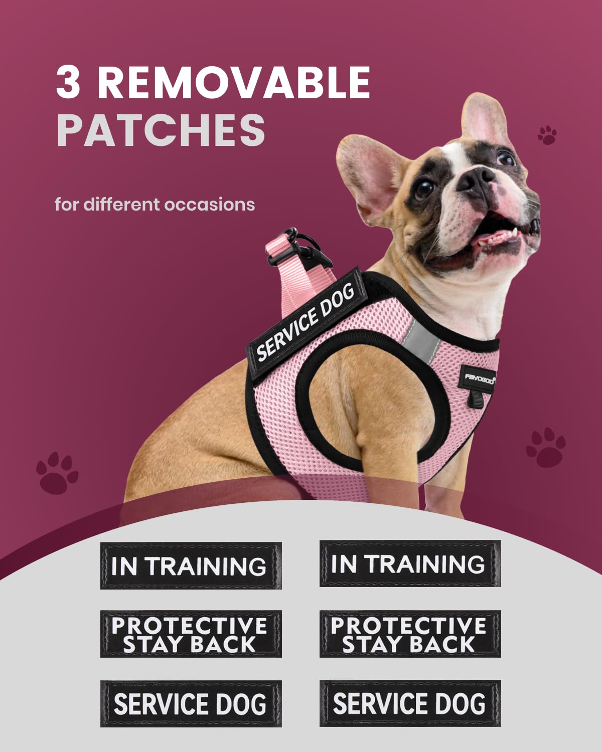 Foto 4 pulgar | Chaleco Fayogoo Para Perros De Servicio, Ligero, Para Razas Pequeñas, Con Parches - Venta Internacional.