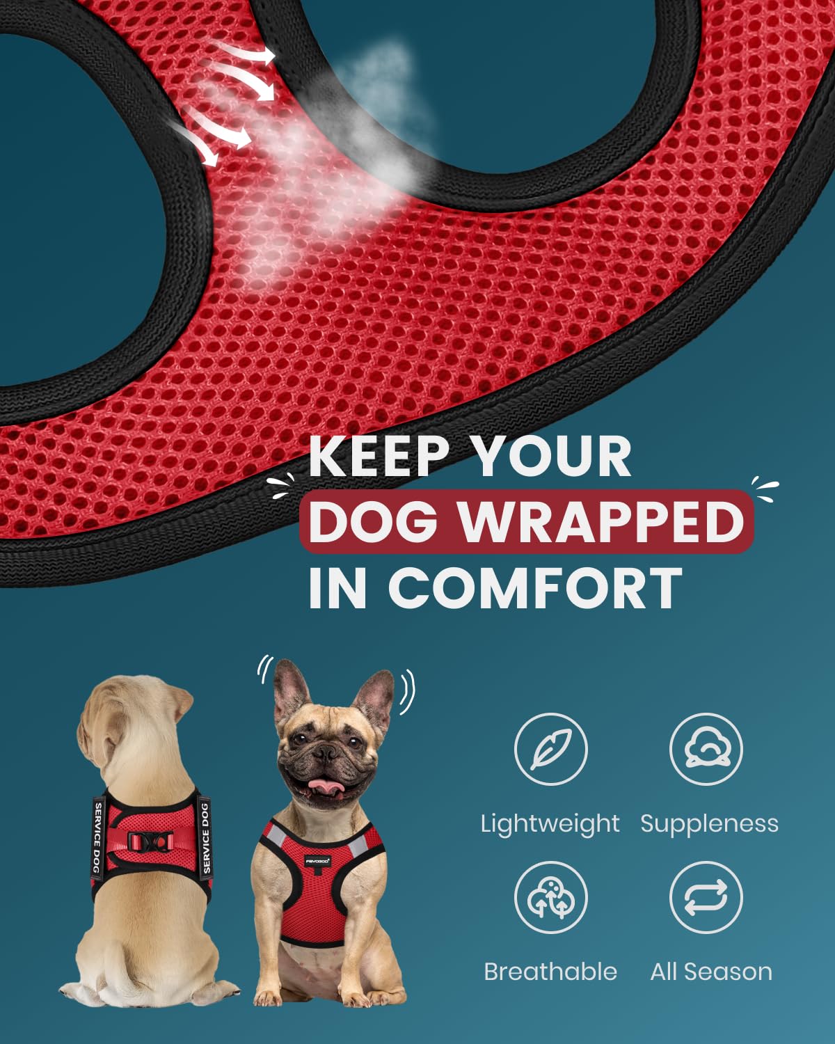 Foto 3 pulgar | Chaleco Ligero Para Perros De Servicio Fayogoo Para Razas Pequeñas - Venta Internacional.