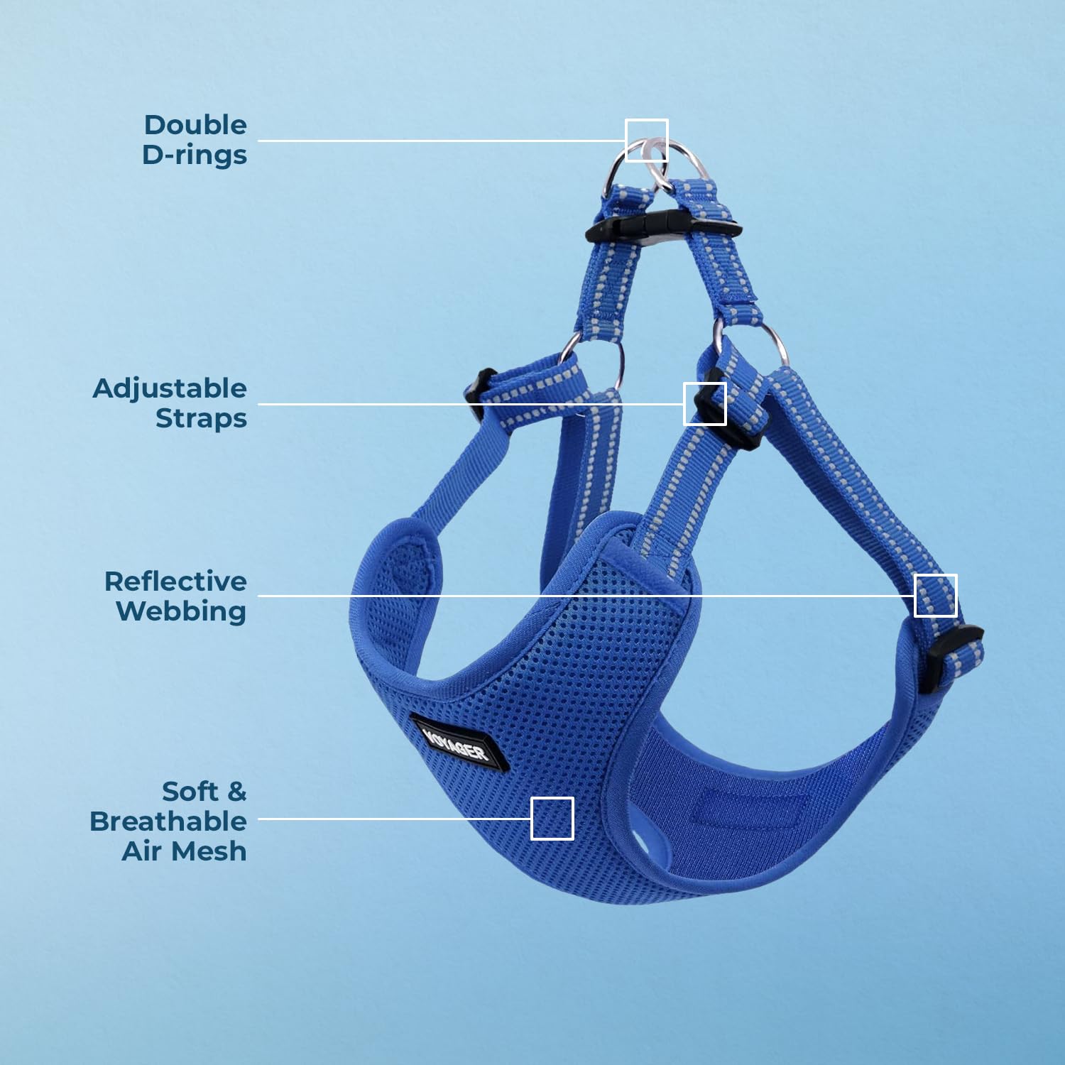 Foto 3 | Chaleco Para Perros Best Pet Supplies Voyager Royal Blue M - Venta Internacional.