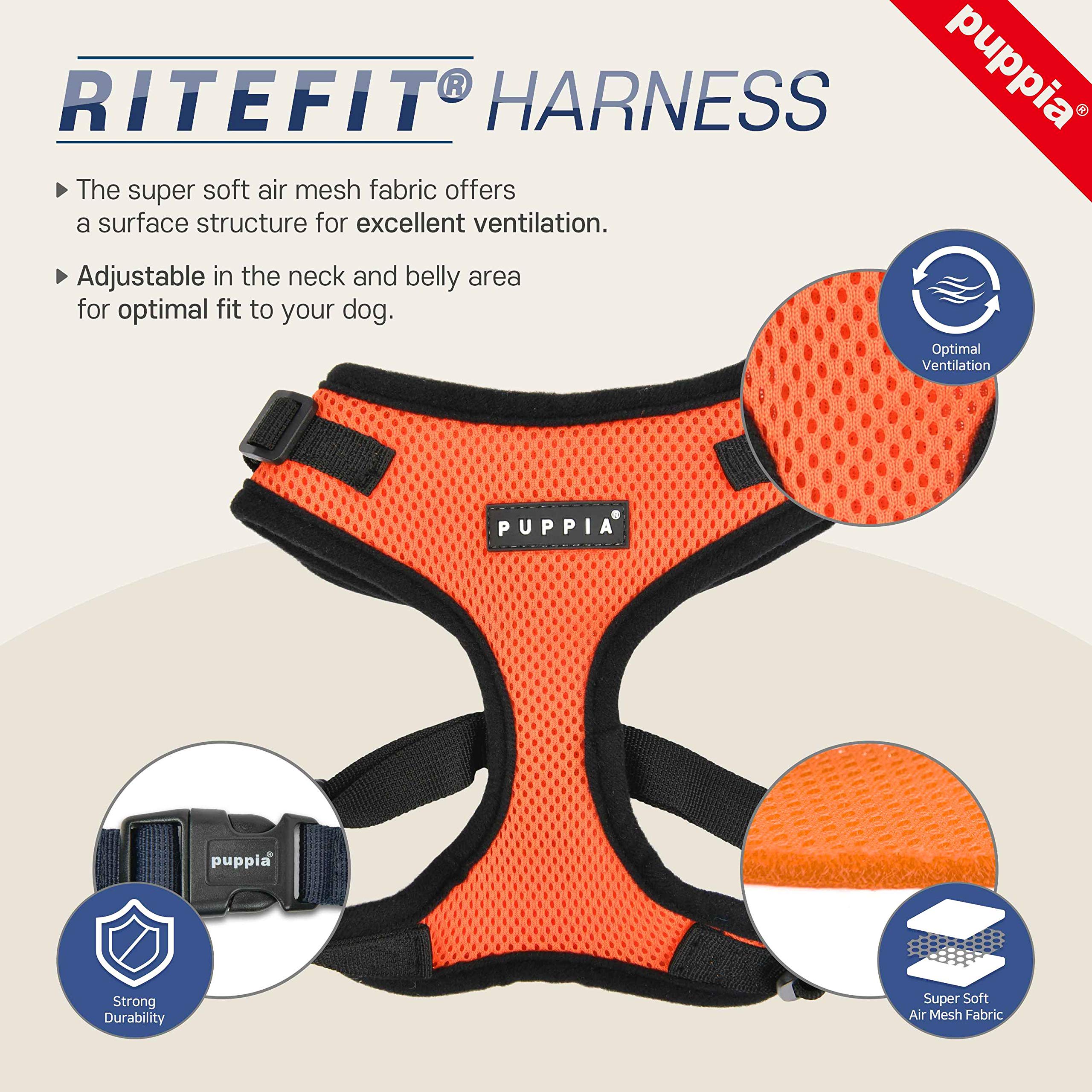 Foto 5 | Arnés Puppia Ritefit Con Cuello Ajustable Para Perros, Color Negro, Talla M - Venta Internacional.